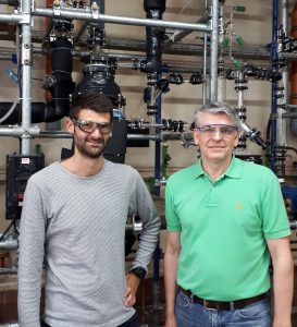 Two engineers and a pilot plant facility